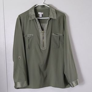 Chico's Olive Green Blouse